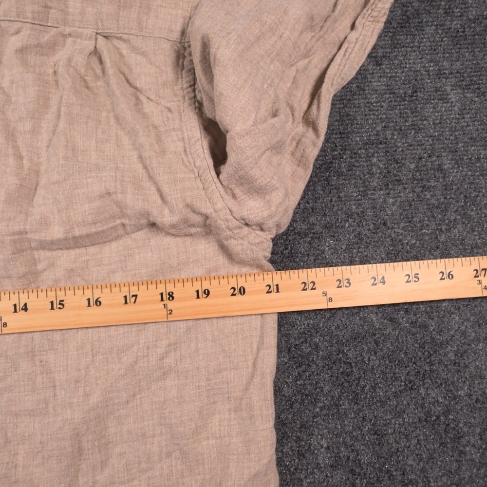 Muji Flannel Shirt Mens S Tan Yak Hair Blend Long Sleeve Chest Pocket - Picture 5 of 10